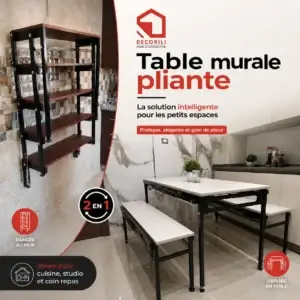 table murale pliante 2 en 1 – gain de place